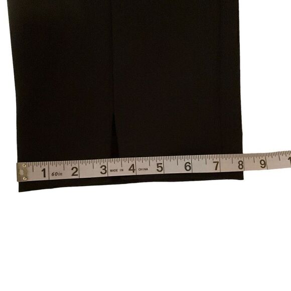 Doncaster Pants Black Side Zip Closure Front Hem Slits Poly Spandex Stretch 14 - Picture 7 of 15